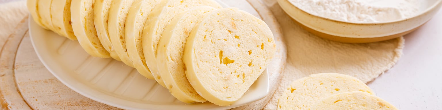 Czech bread dumplings on a board