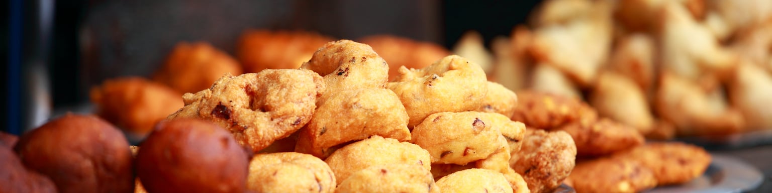 Traditional Indian street food in Delhi
