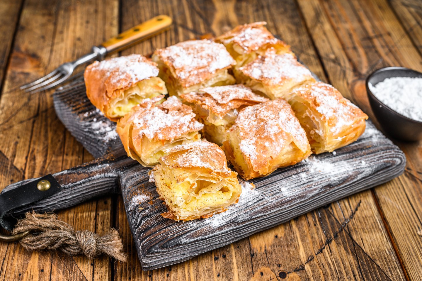 Bougatsa, a traditional pastry from Thessaloniki, Greece.