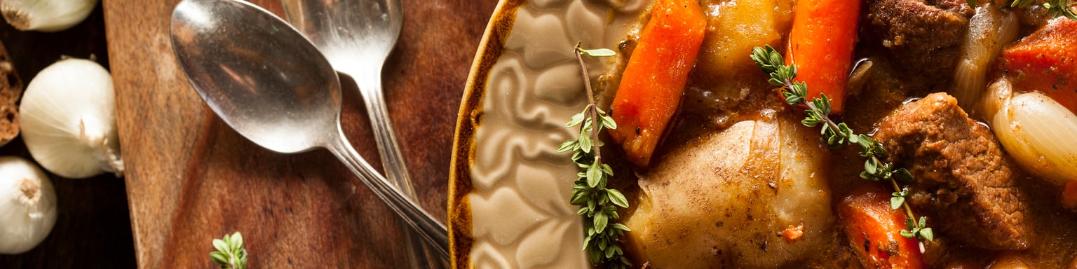 Irish beef stew with carrots and potatoes