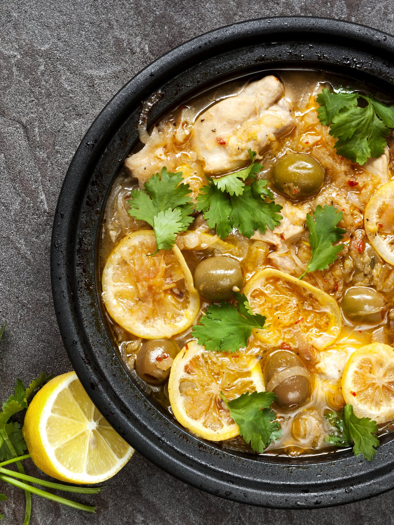 Moroccan chicken tagine with preserved lemon and olives