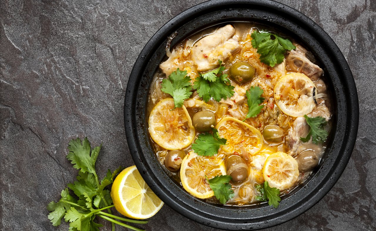 Moroccan chicken tagine with preserved lemon and olives