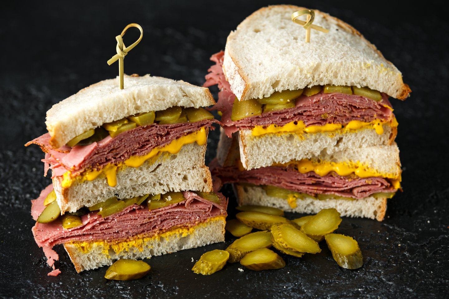 A New York pastrami sandwich on sourdough