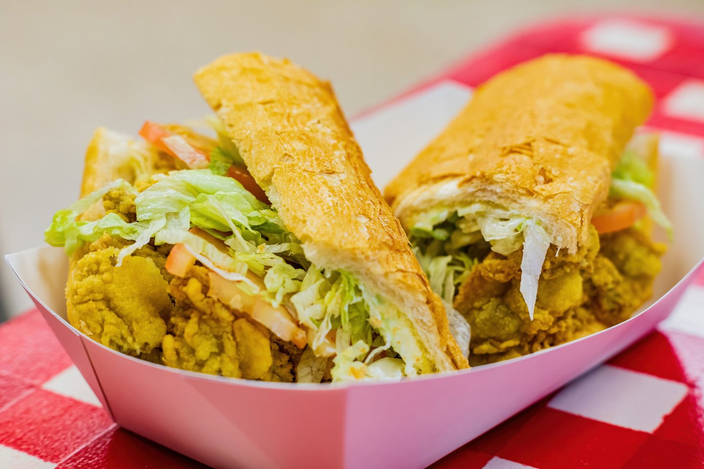 An oyster po boy in New Orleans.