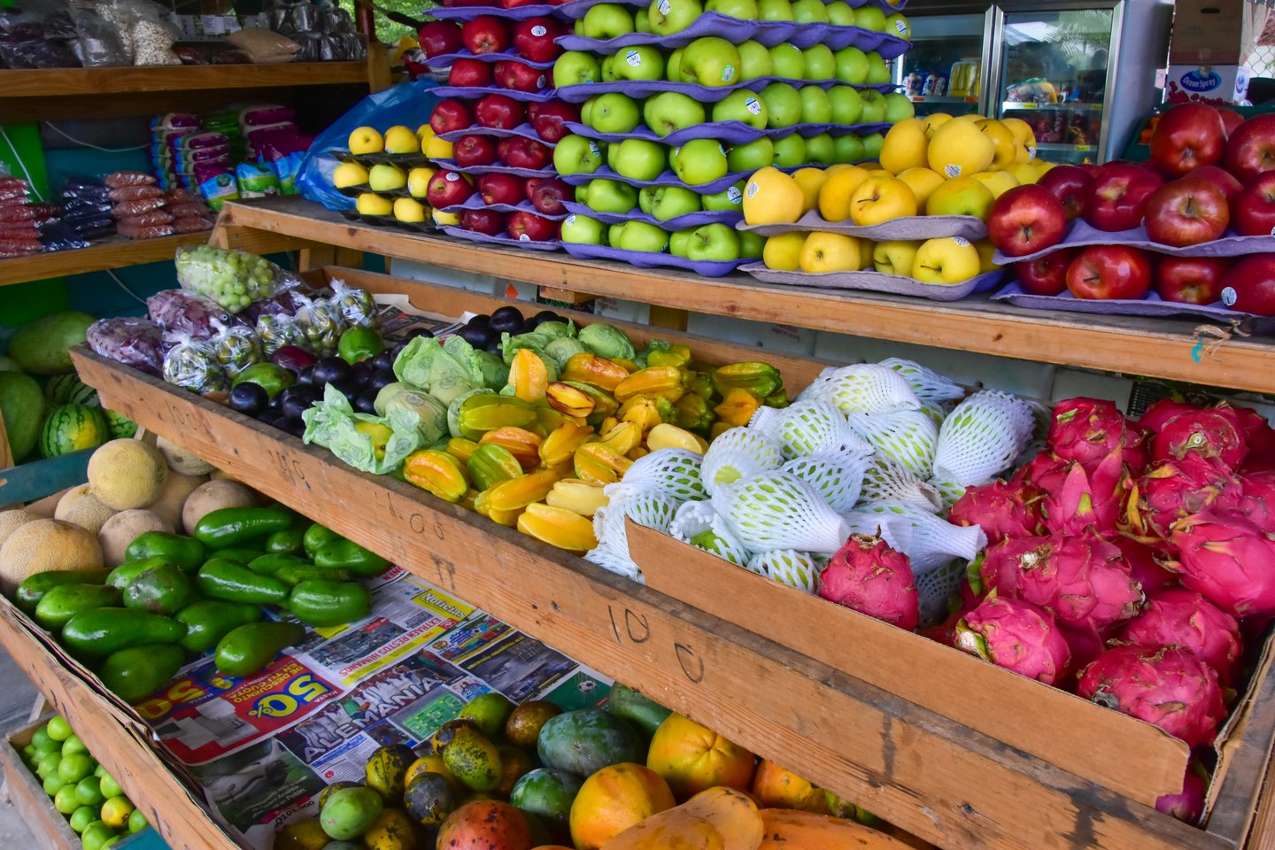 Fruit and vegetables at the Farmers Market in San Ignacio, Belize.