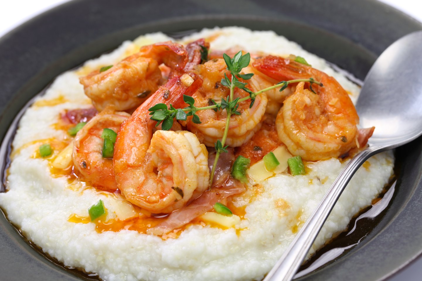 A bowl of New Orleans-style shrimp and grits