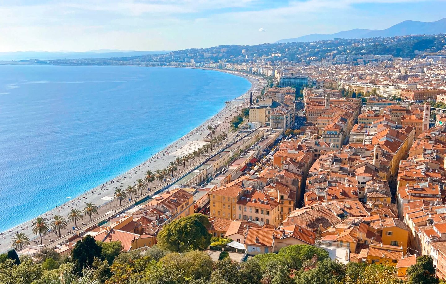 Looking down at Old Nice and the sea from Castle Hill