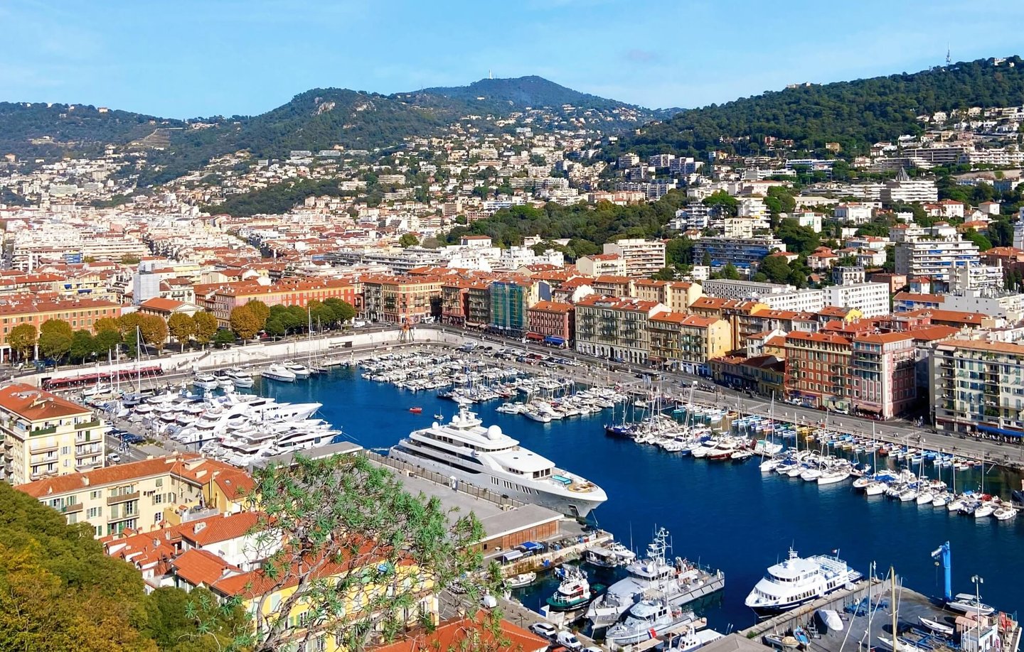 View of Nice's port of Chateau Hill