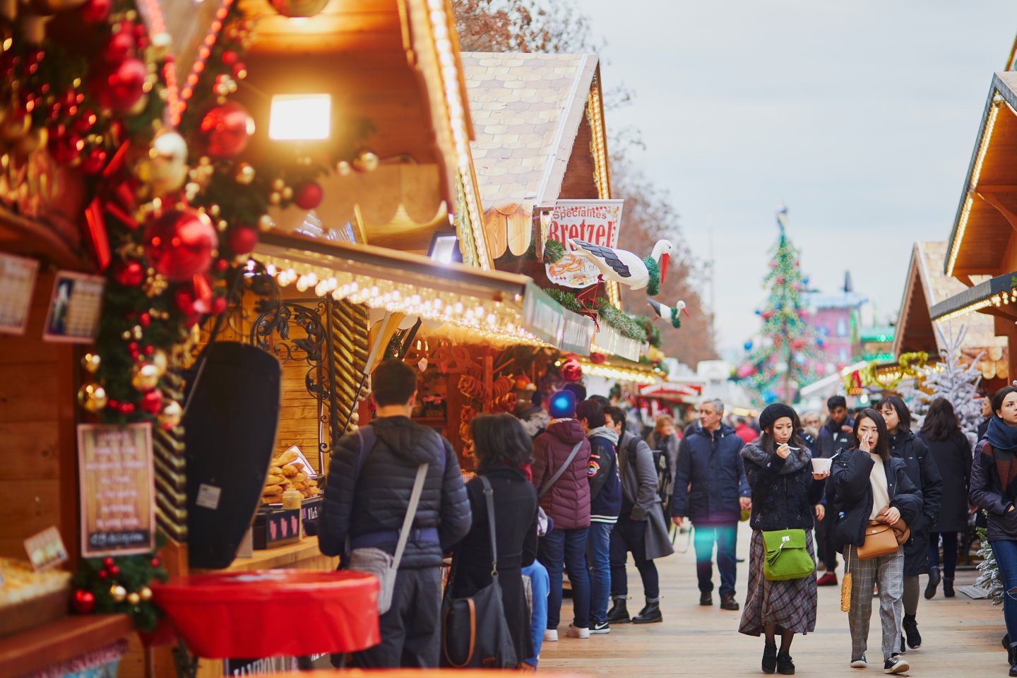 A Christmas market in Paris