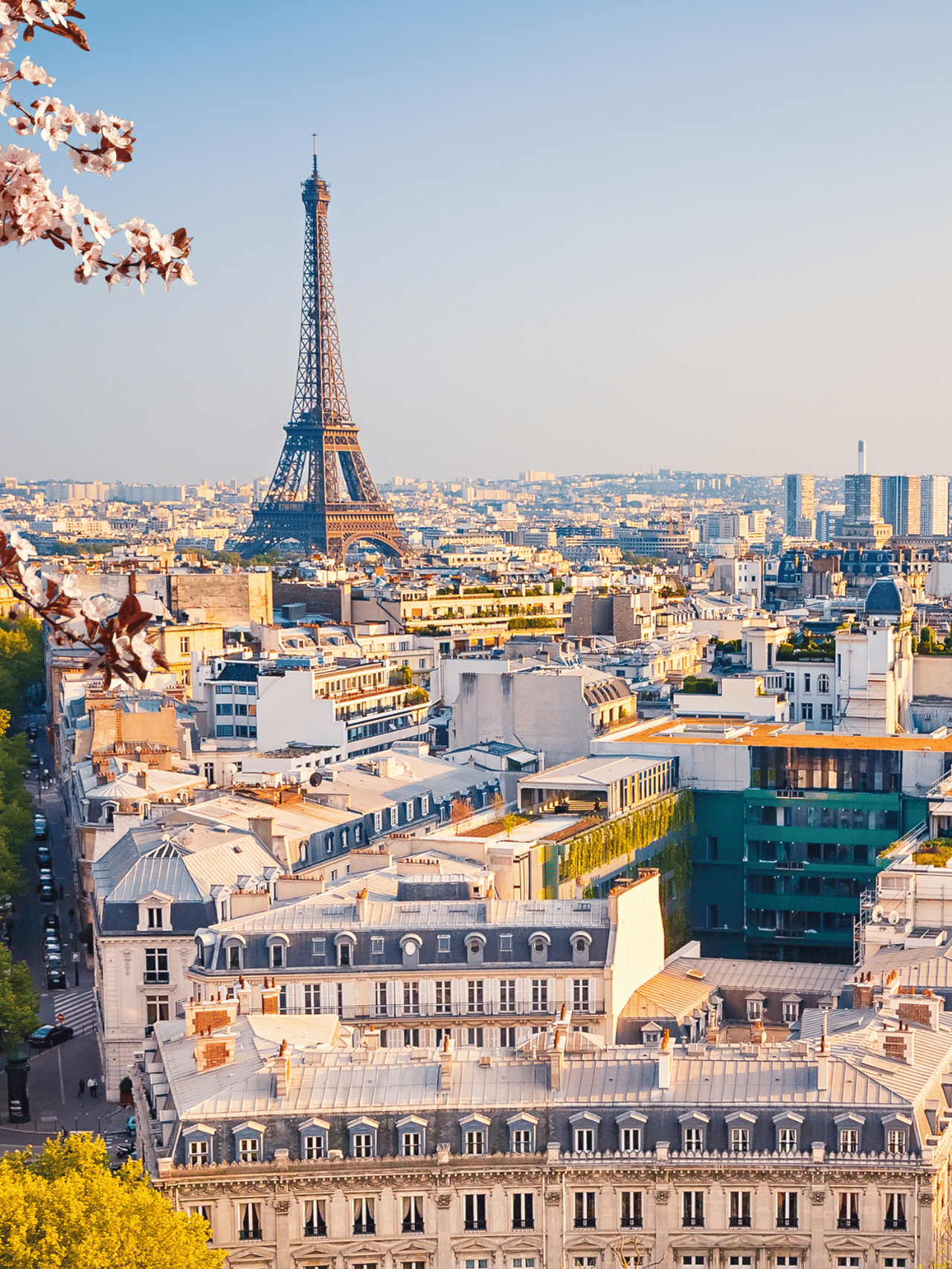 A view of Paris on a spring evening