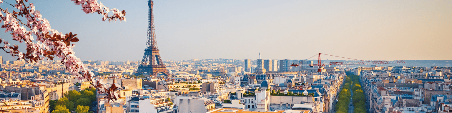 A view of Paris on a spring evening