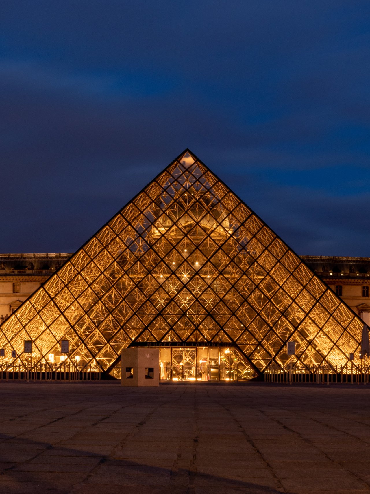 The Louvre in Paris illuminated at night
