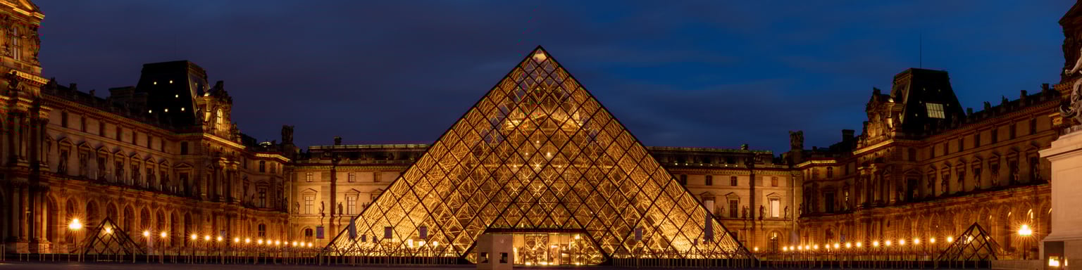 The Louvre in Paris illuminated at night