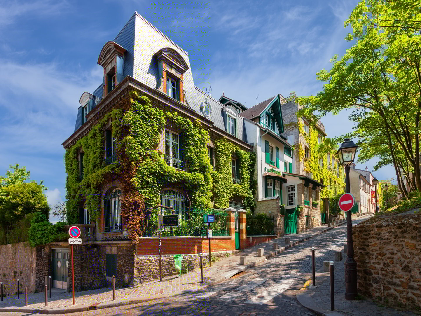 Charming streets in the district of Montmartre, Paris