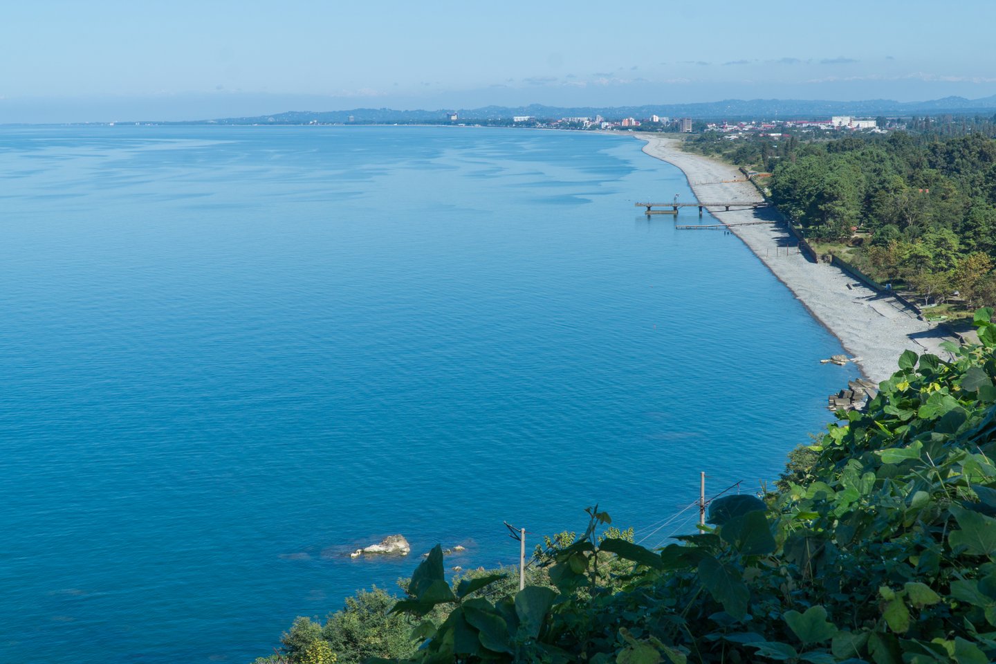 The sea view from Batumi Botanical Gardens in Georgia.