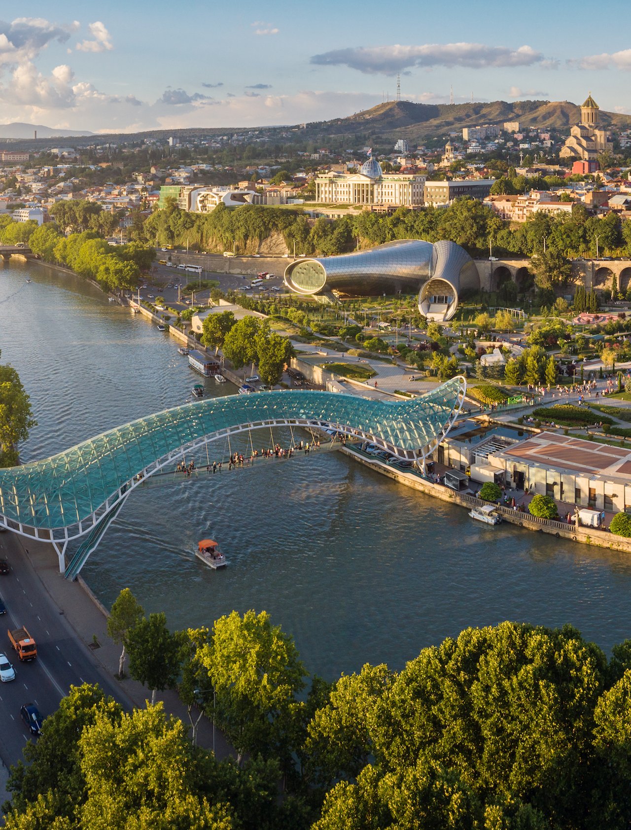 Aerial view of downtown Tbilisi, Georgia