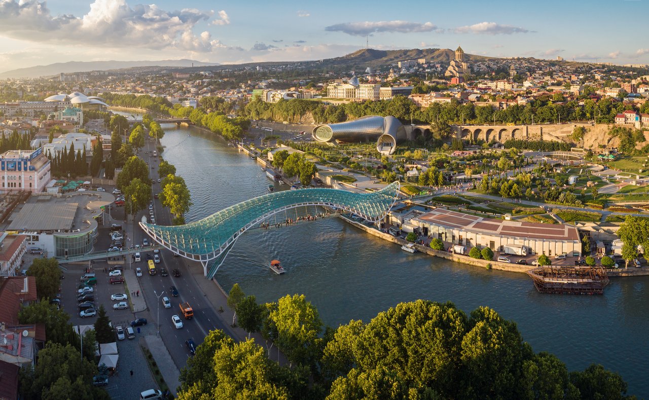 Aerial view of downtown Tbilisi, Georgia