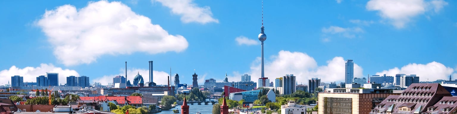 An aerial view of the Berlin skyline