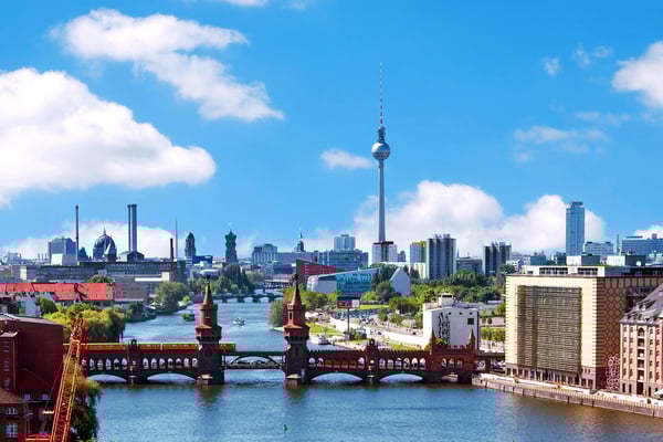 An aerial view of the Berlin skyline