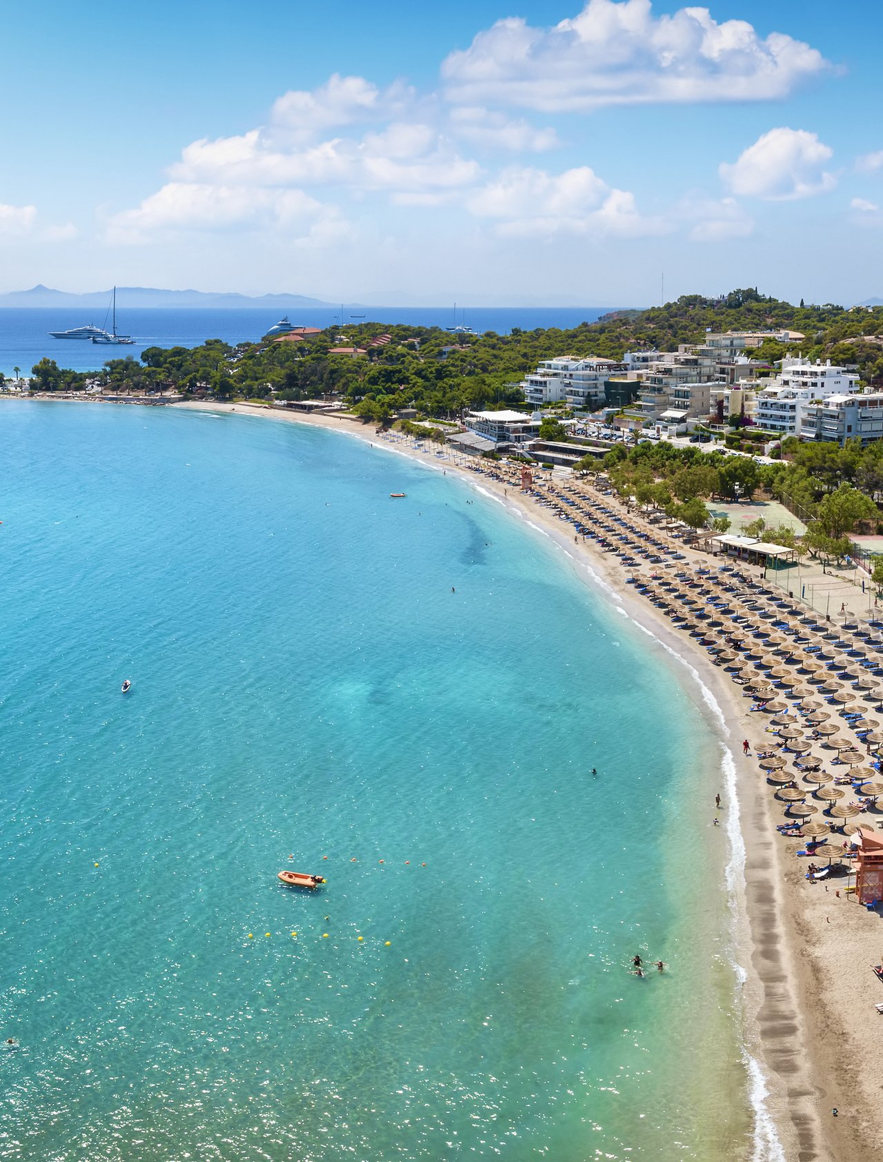 The beautiful beach of Vouliagmeni at the south Riviera of Athens.