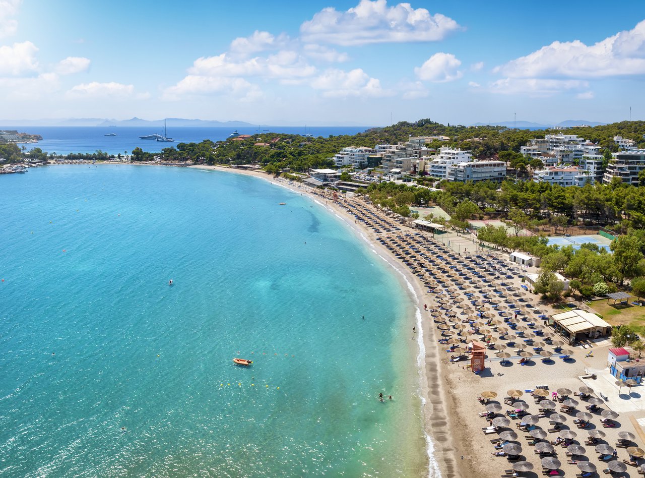 The beautiful beach of Vouliagmeni at the south Riviera of Athens.