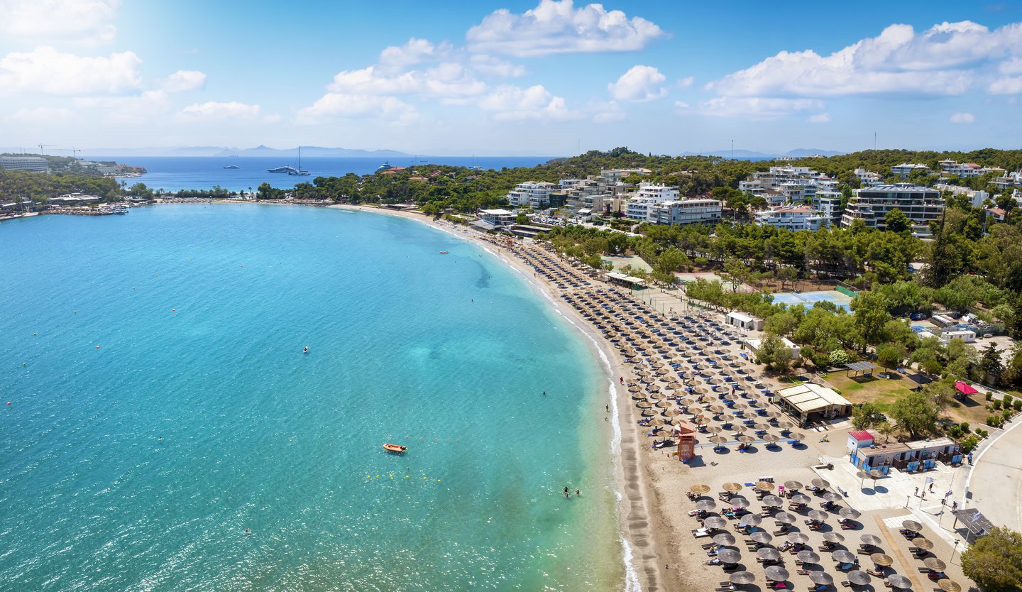 The beautiful beach of Vouliagmeni at the south Riviera of Athens.