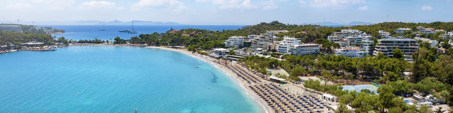 The beautiful beach of Vouliagmeni at the south Riviera of Athens.