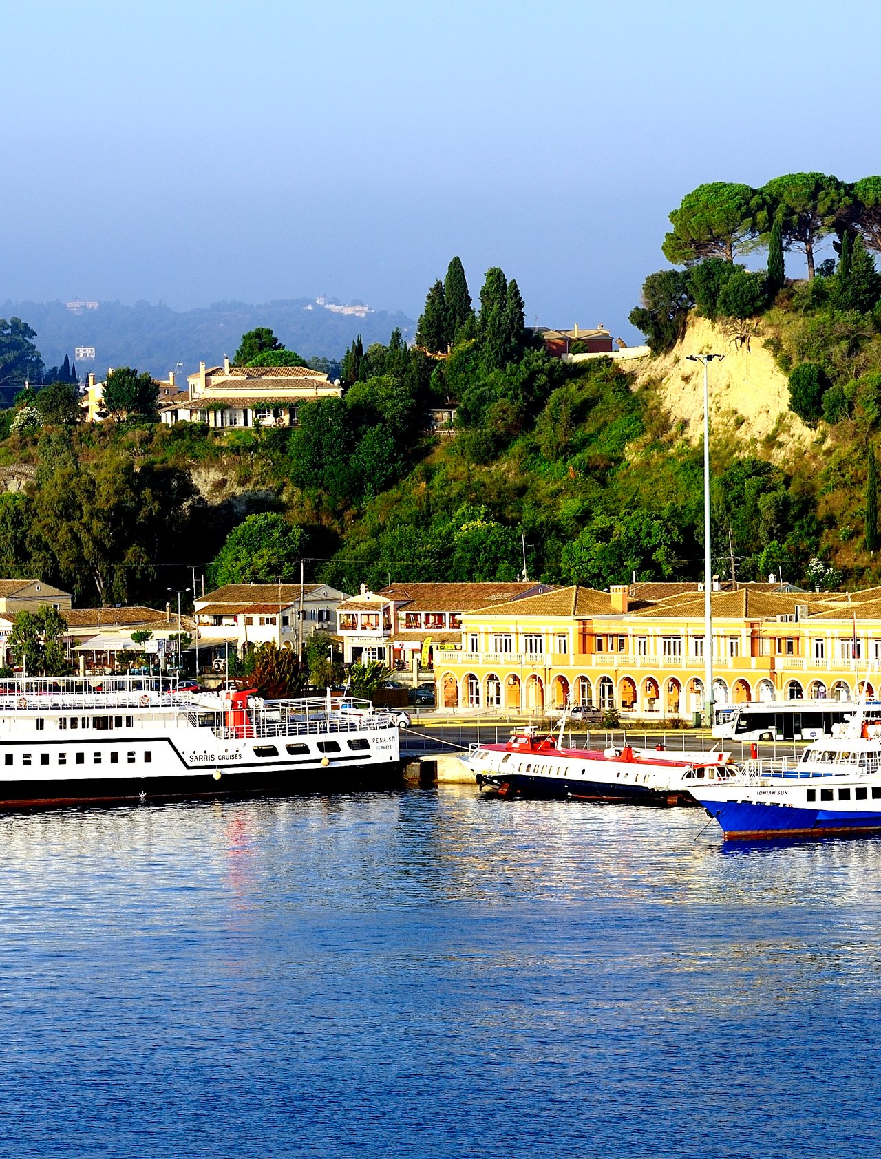 Ships at the port in Corfu