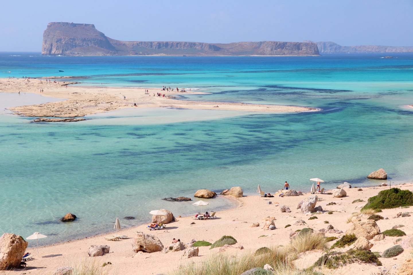 White sand and clear water at Balos Lagoon, Crete