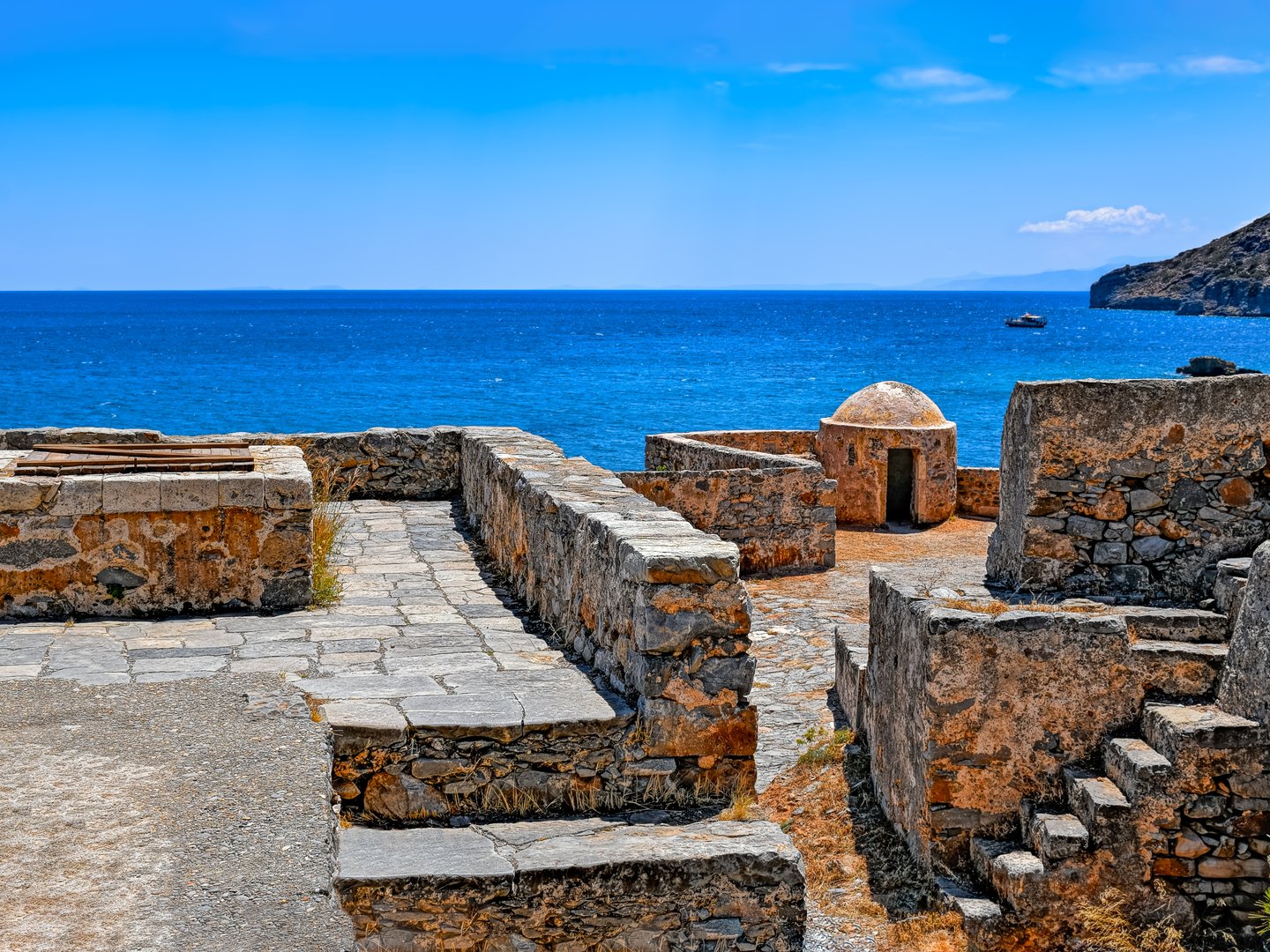 Ruins of the leper colony in Spinalonga, Crete