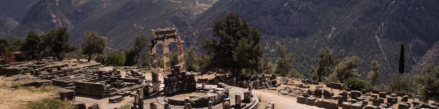 The temple of Athena at Delphi, Greece.