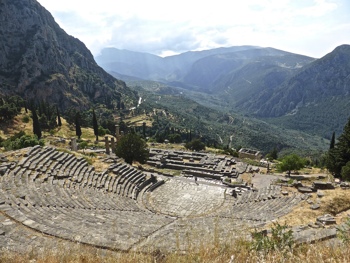Spectacular views from the theatre at Delphi