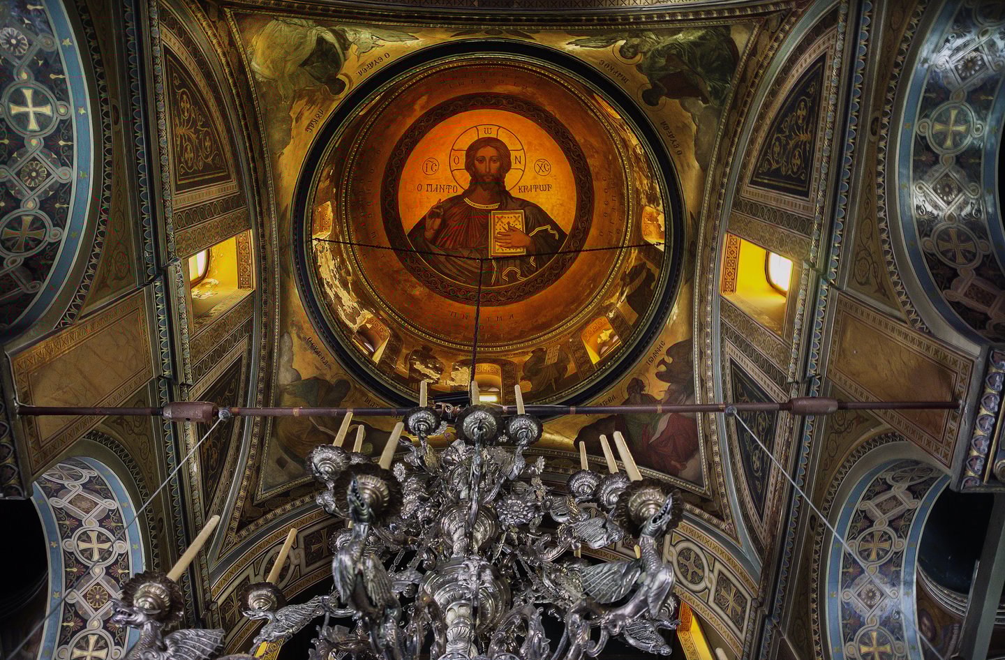 A Byzantine cupola in an Orthodox Church in Hydra, Greece