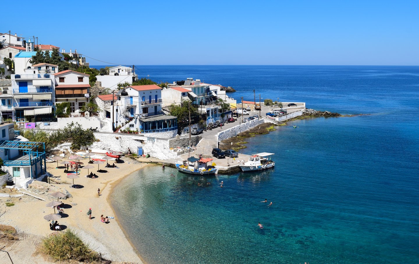 The fishing village of Armenistis on the Greek island of Ikaria.