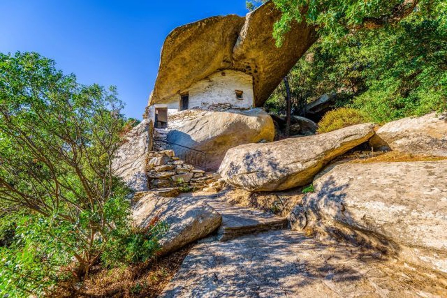 The cave church of Panagia Theoskepasti in Ikaria Greece