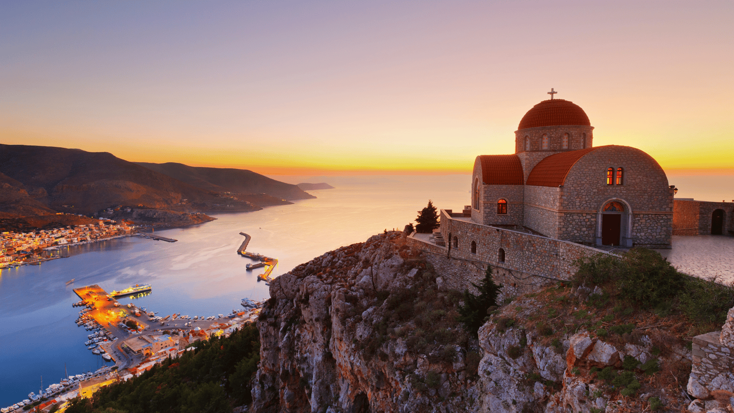 The Monastery of St. Sava above Kalymnos town in Dodecanese, Greece