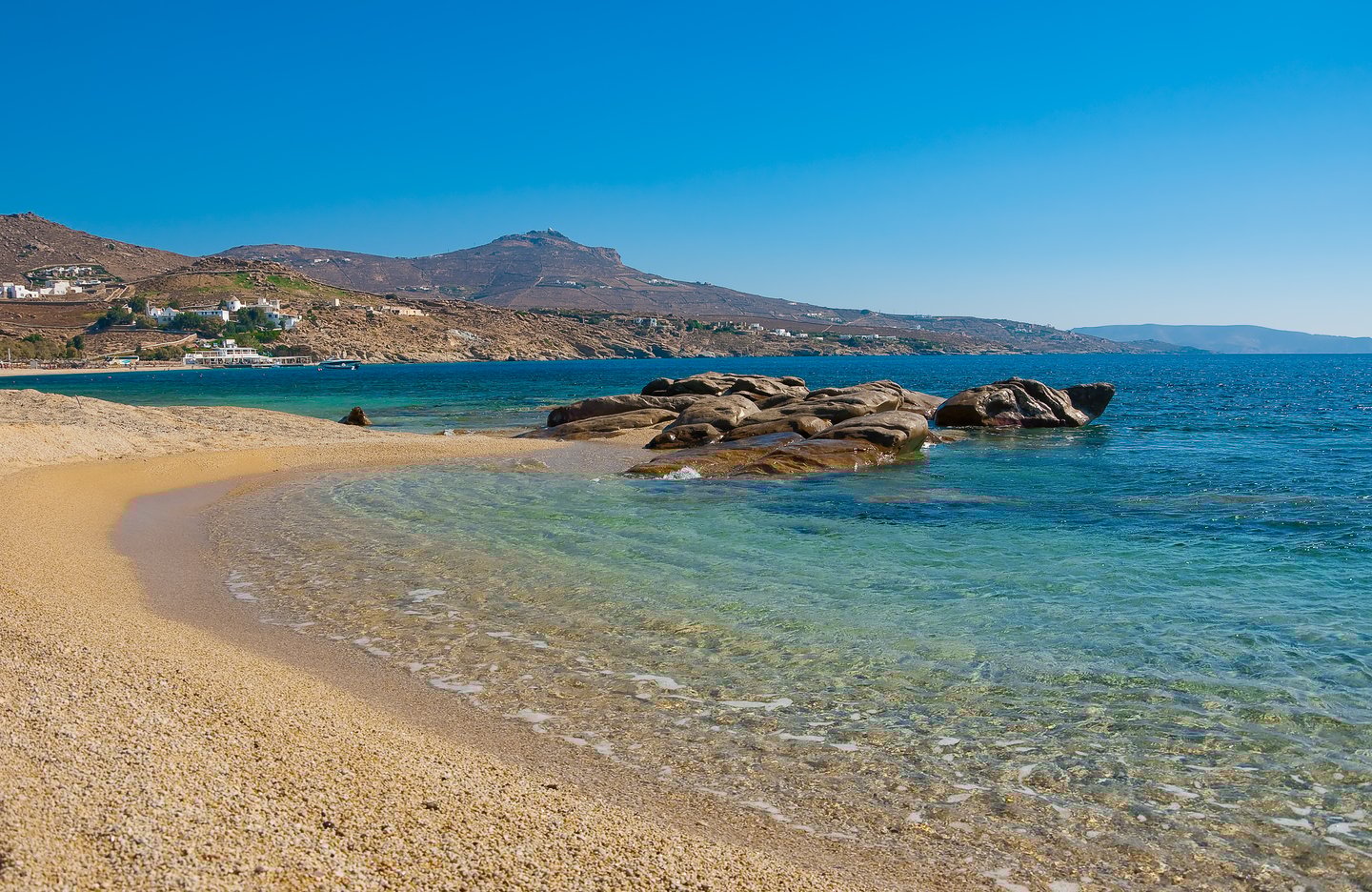 Clear water at Kelafatis Beach on a sunny day