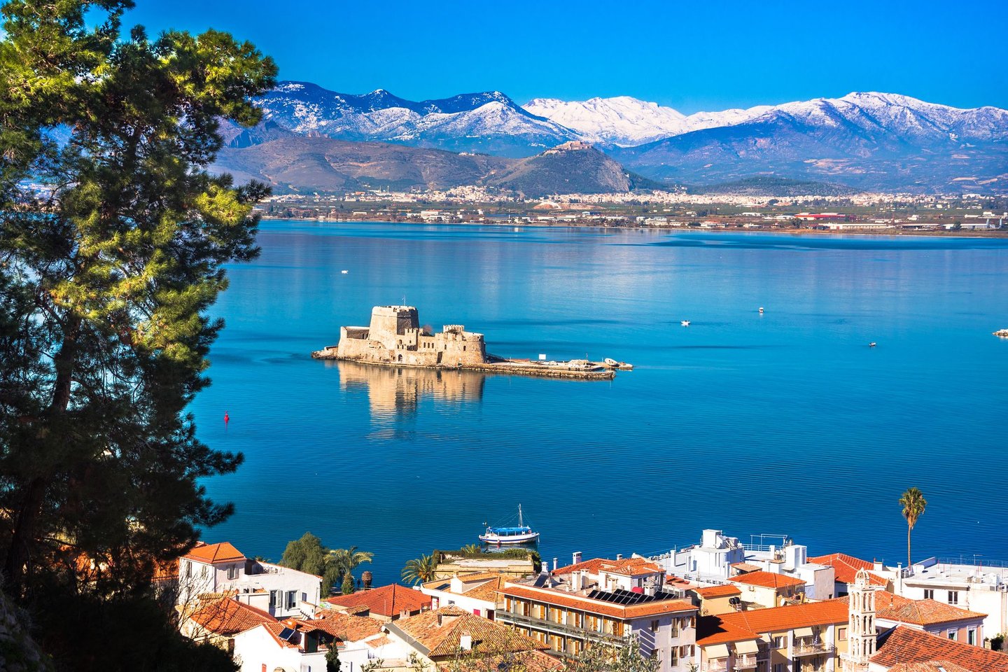 The Bourtzi castle in the harbour in Nafplio