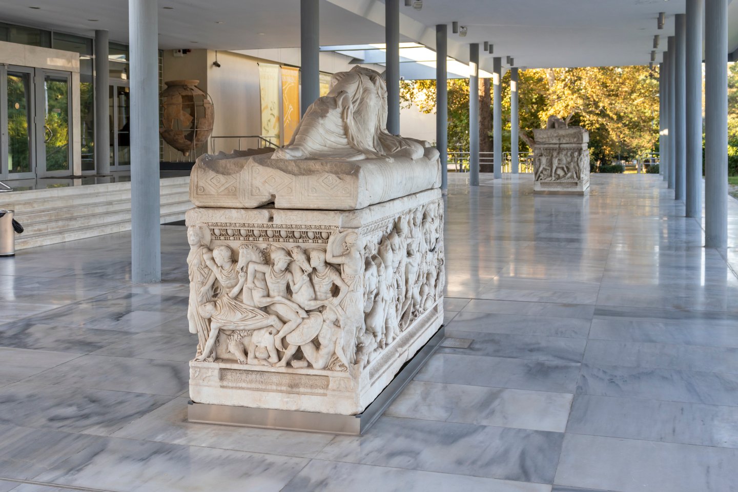 The entrance to Thessaloniki Archaeological Museum.