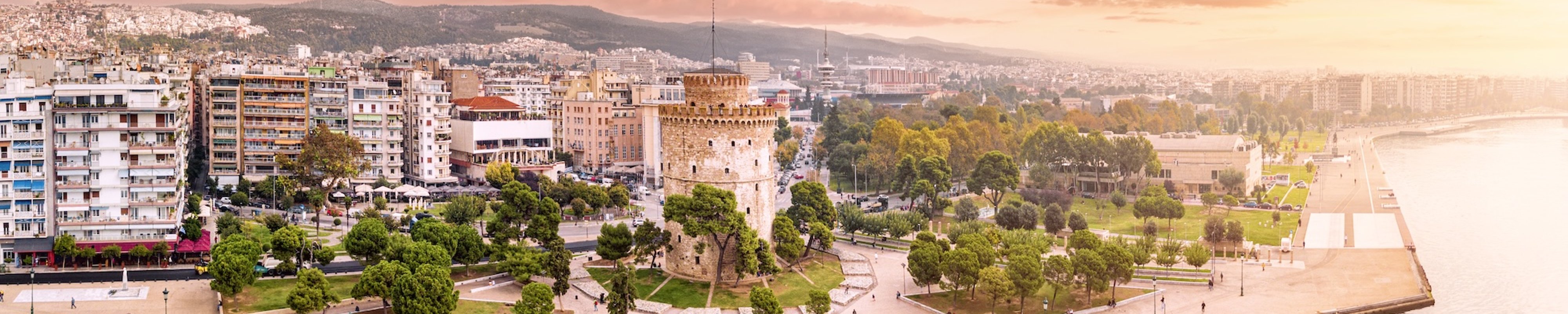 An aerial view of Thessaloniki's promenade.