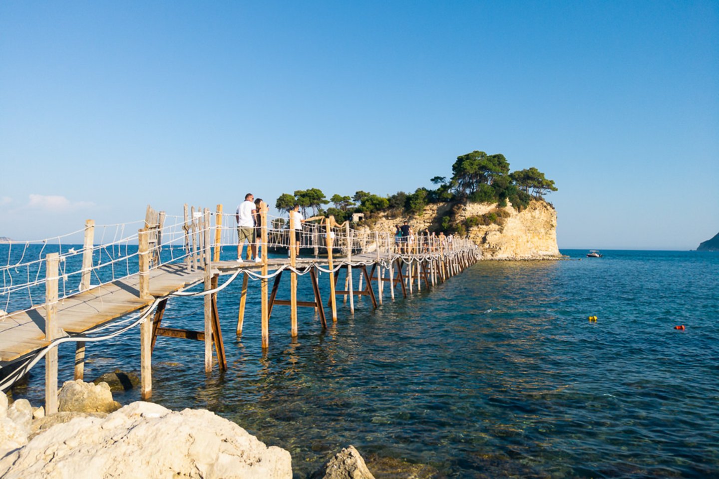 The bridge to Cameo Island from Zakynthos, Greece