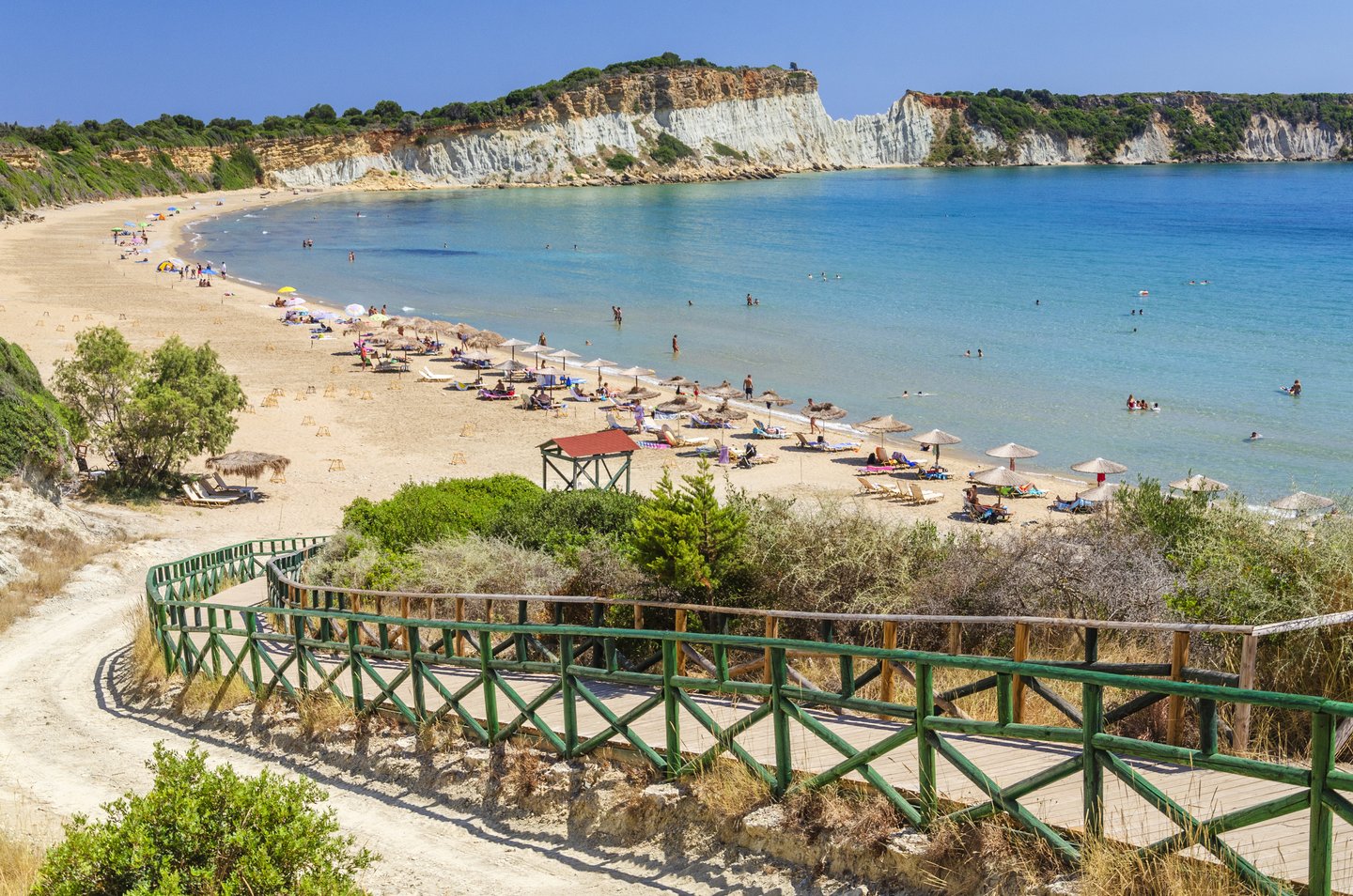 The white sand of Gerakas Beach in Zakynthos
