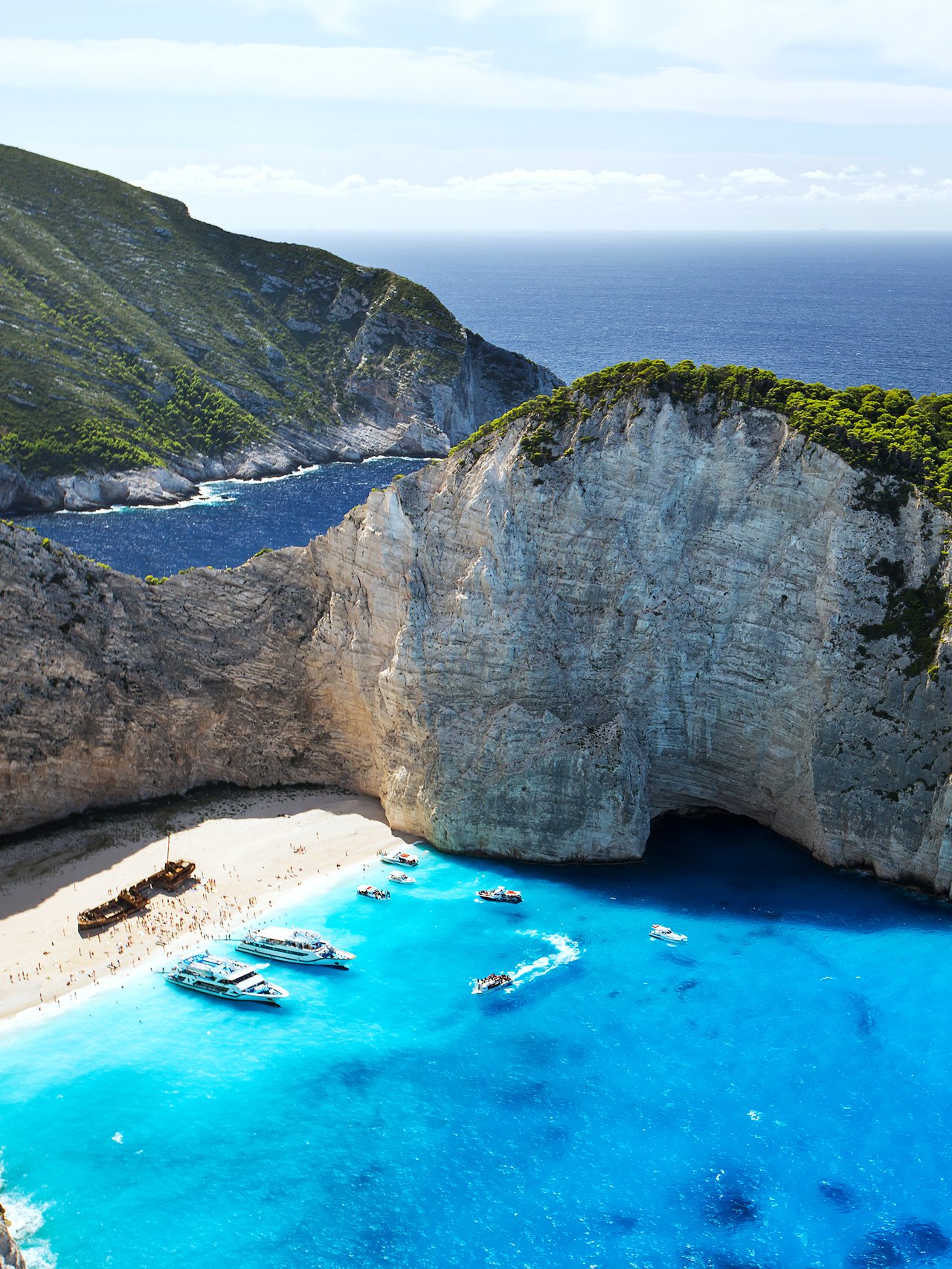 The famous shipwreck on Zakynthos Island, Greece.
