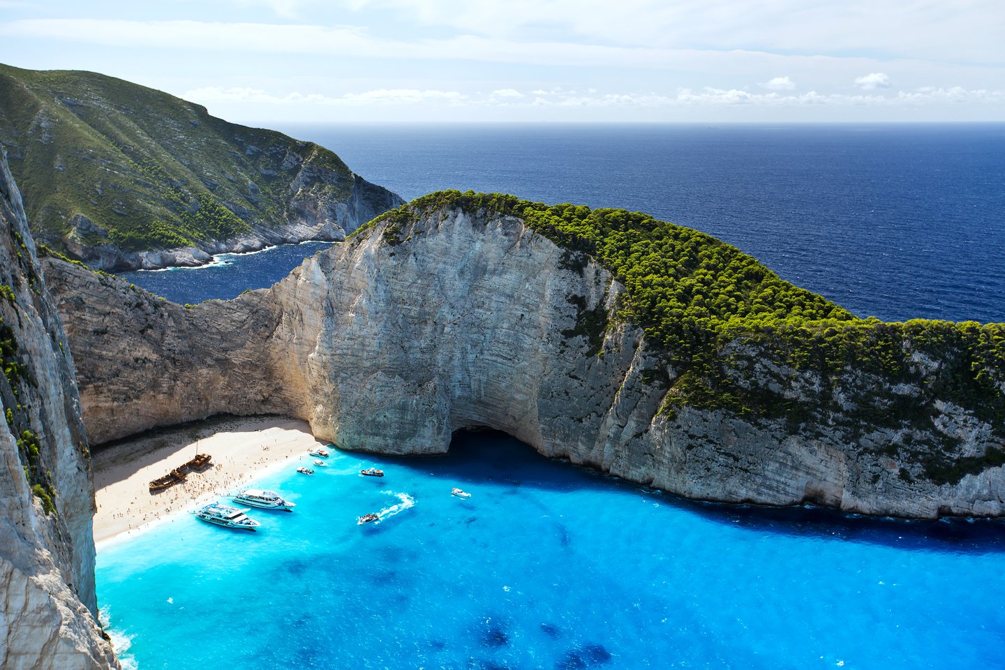 The famous shipwreck on Zakynthos Island, Greece.