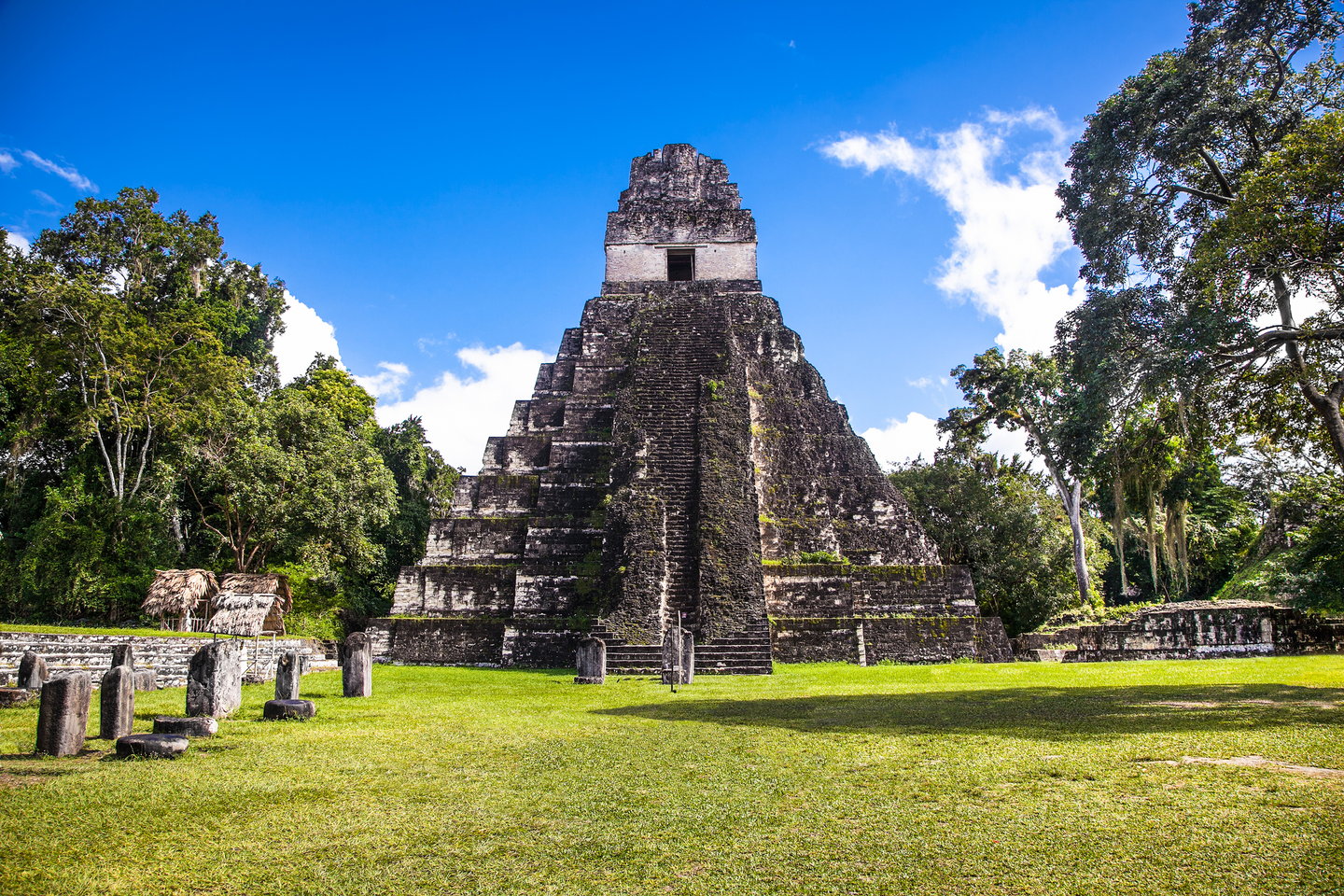 The Grand Plaza at the archaeological site Tikal, Guatemala.