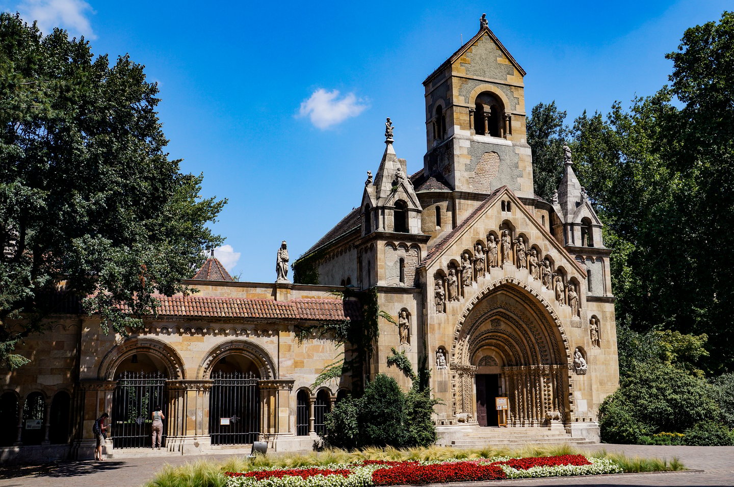Ják Chapel is in the Vajdahunyad Castle courtyard