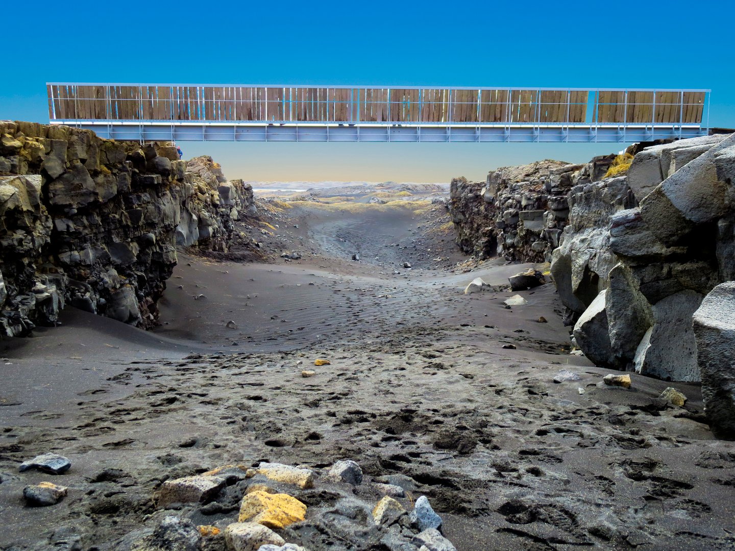 The Bridge Between Continents in Reykjanes, Iceland
