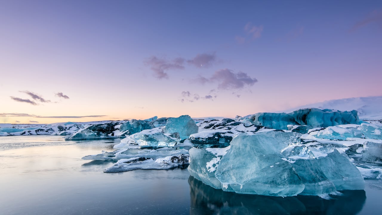 Icebergs and glaciers in Iceland