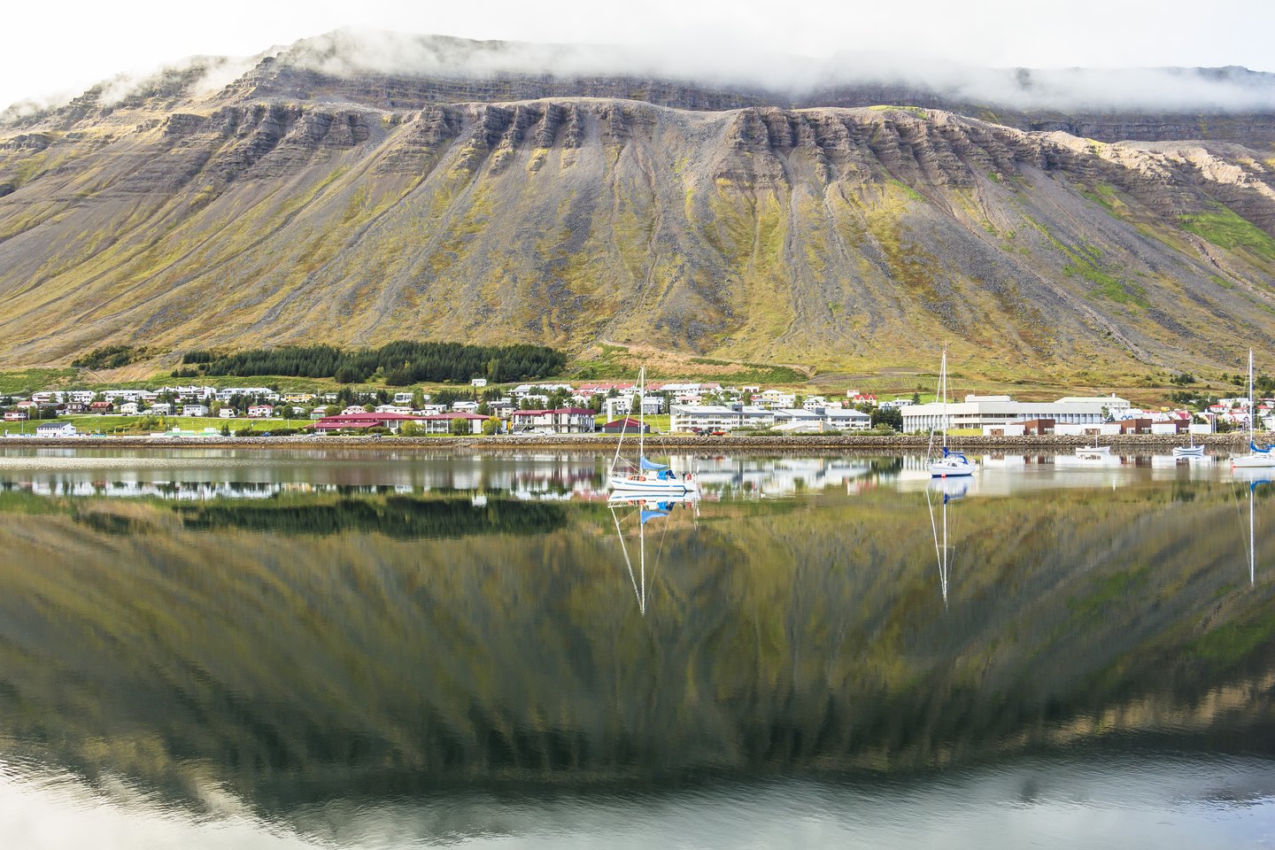 Fjord reflections in Isafjordur, Iceland