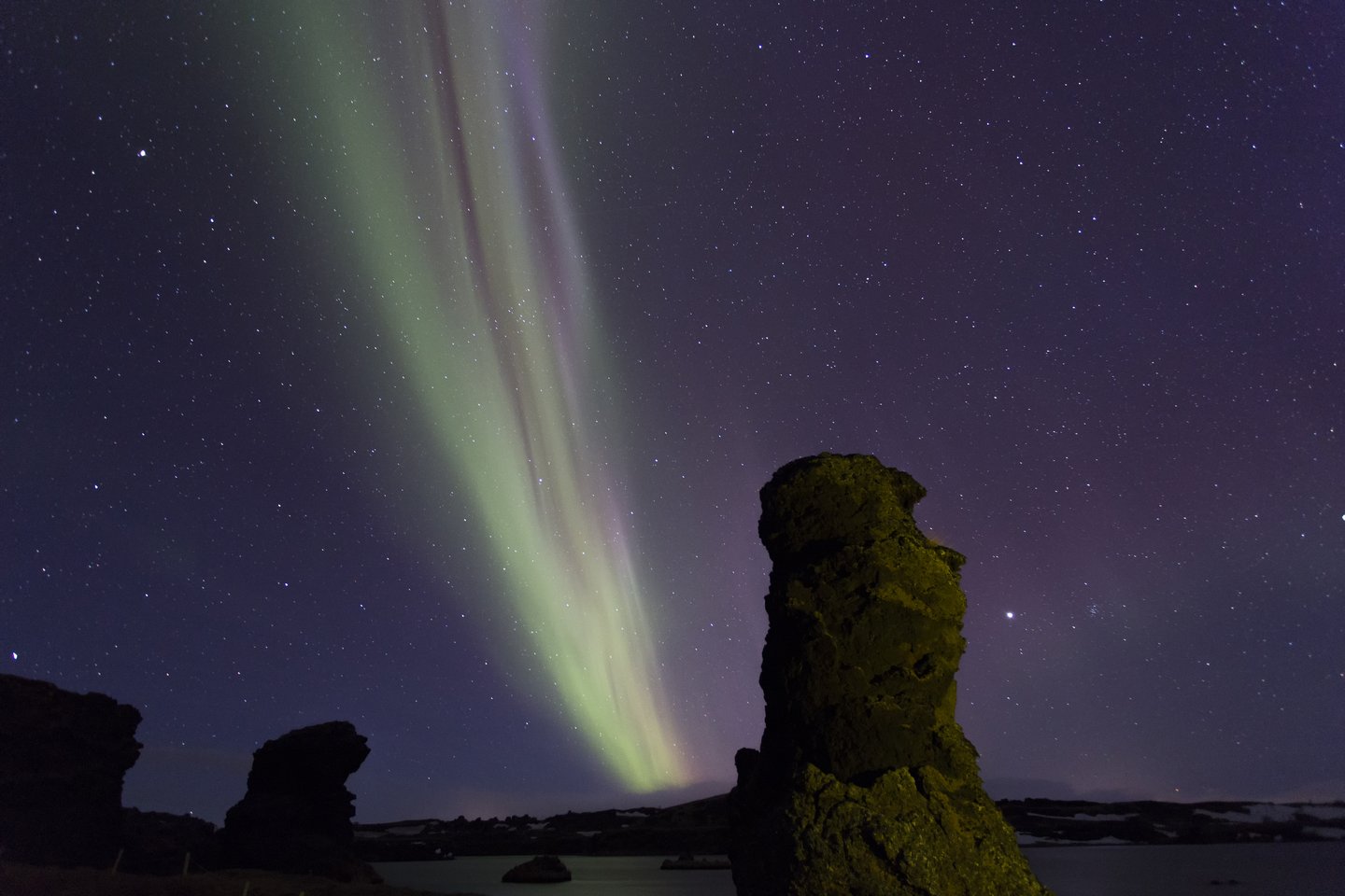 The Northern Lights over Myvatn, Iceland